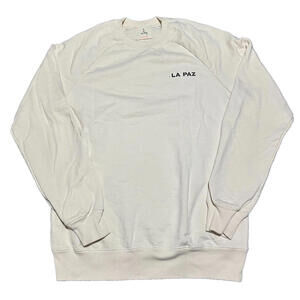 La Paz Portugal Logo Sweatshirt Men M Medium Vague Wave Surf White Pullover